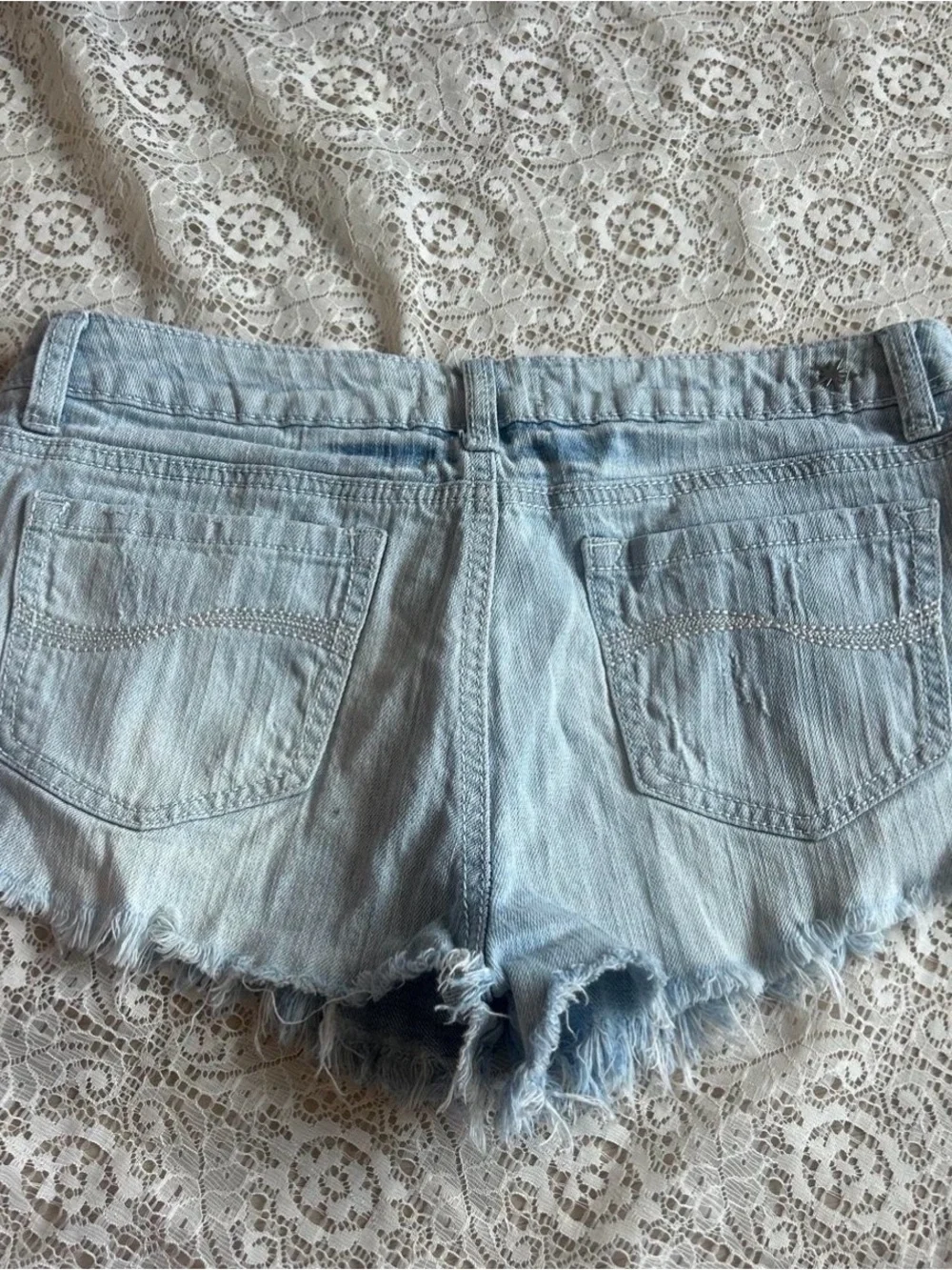 Almost Famous Light Blue Distressed Denim Cutoff Shorts